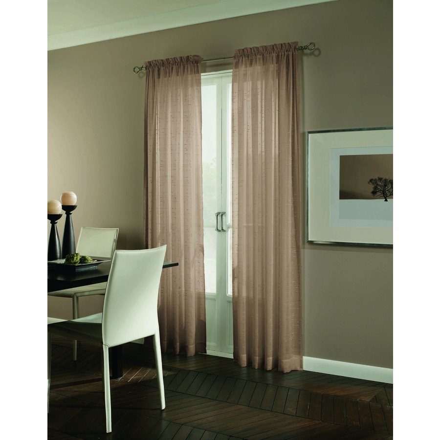 allen + roth Williamston 84 in L Solid Linen Rod Pocket Sheer Curtain