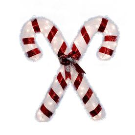 Shop Holiday Living 3-ft Fabric White Scroll Christmas Candy Canes with ...