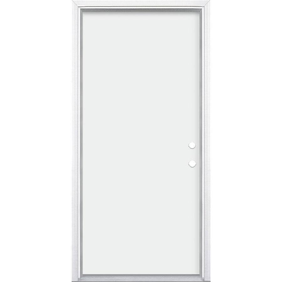 ReliaBilt Fire Resistant Flush Prehung Inswing Steel Entry Door (Common 80 in; Actual 37.5 in x 81.5 in)