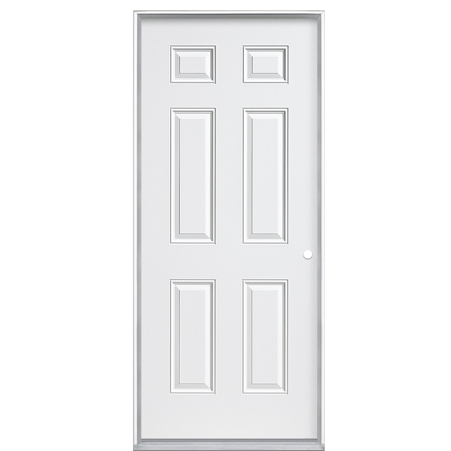 ReliaBilt Fire Resistant 6 Panel Prehung Inswing Steel Entry Door (Common 80 in; Actual 33.5 in x 81.5 in)