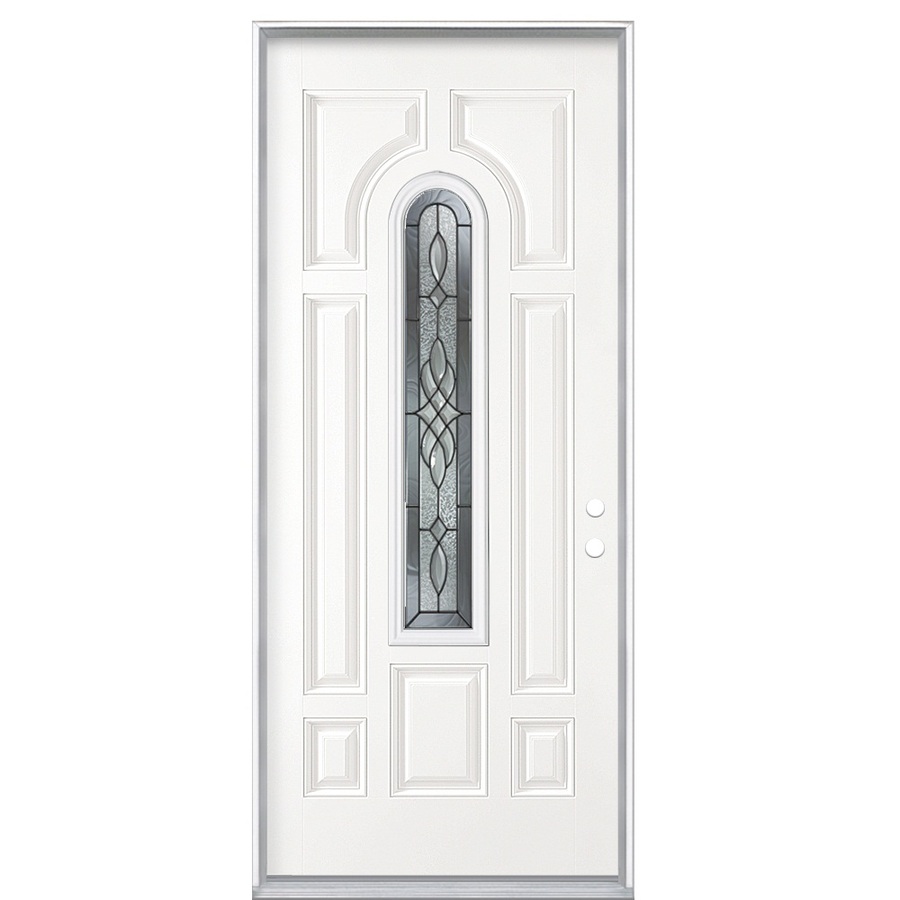 ReliaBilt Center Arch Lite Prehung Inswing Steel Entry Door Prehung (Common 80 in; Actual 81.5 in x 37.5 in)