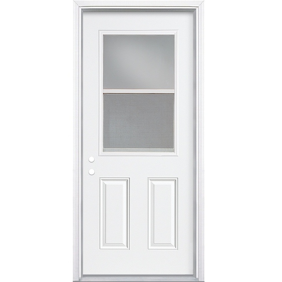 ReliaBilt Half Lite Prehung Inswing Steel Entry Door (Common 80 in; Actual 40 in x 82.75 in)