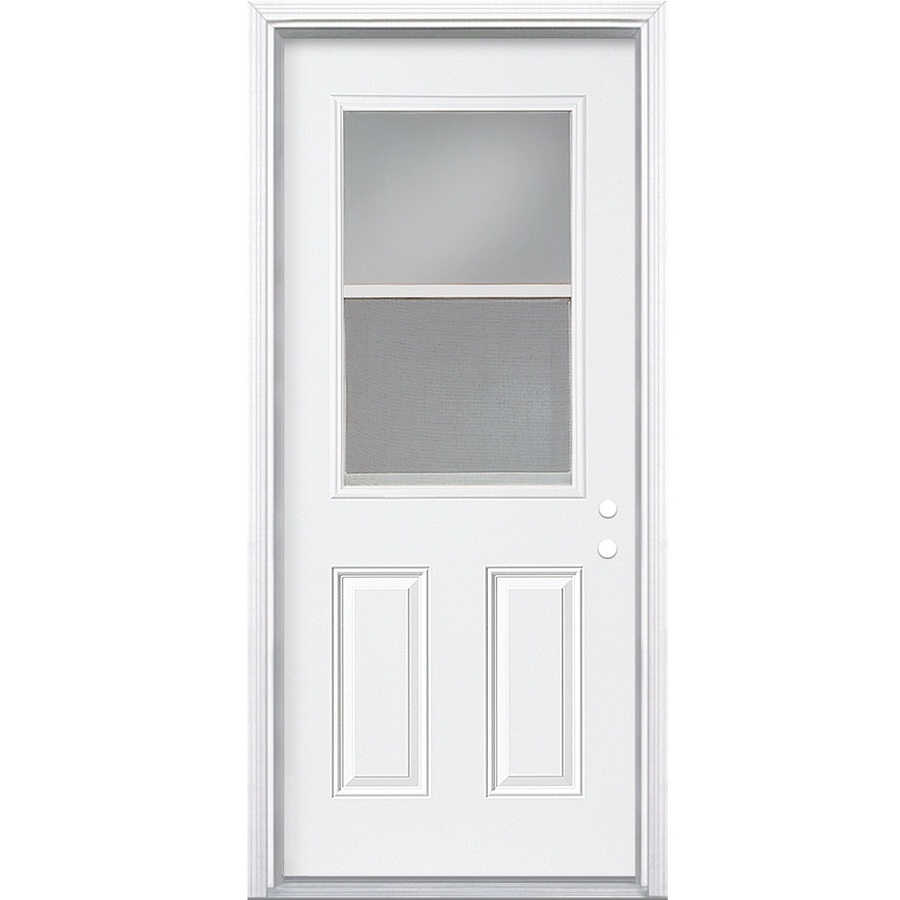 ReliaBilt Half Lite Prehung Inswing Steel Entry Door Prehung (Common 80 in; Actual 82.75 in x 40 in)