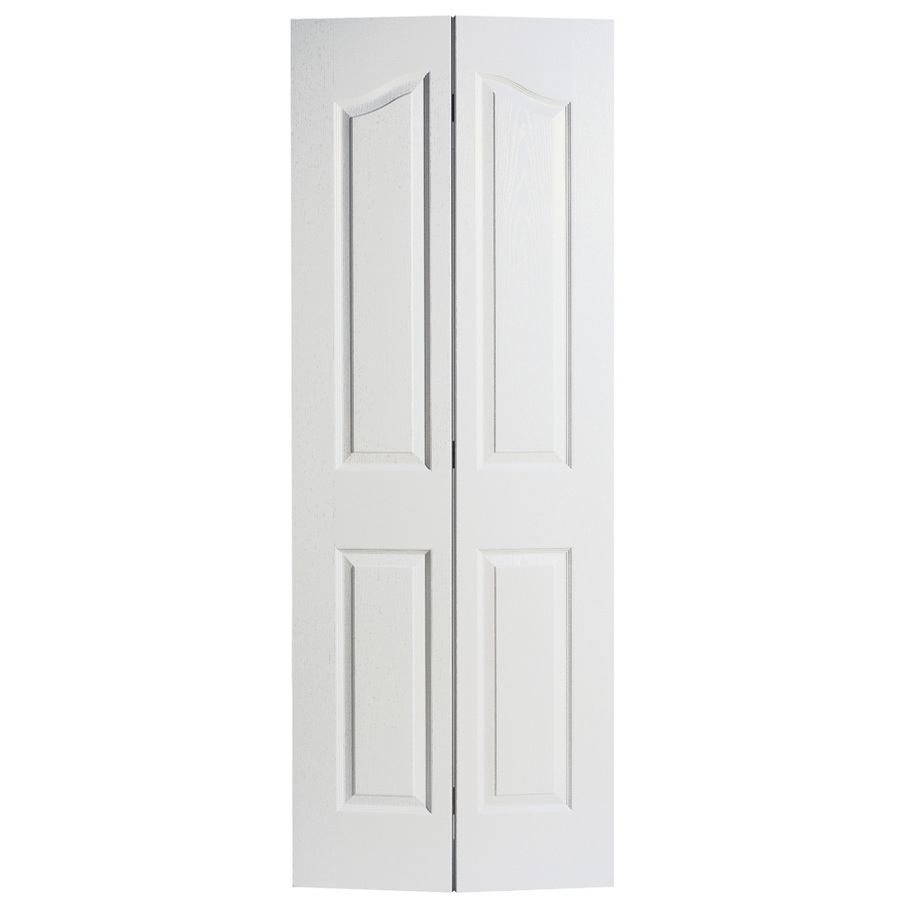 ReliaBilt 30 in x 80 3/4 in 4 Panel Arch Top Hollow Core Textured Molded Composite Interior Bifold Closet Door