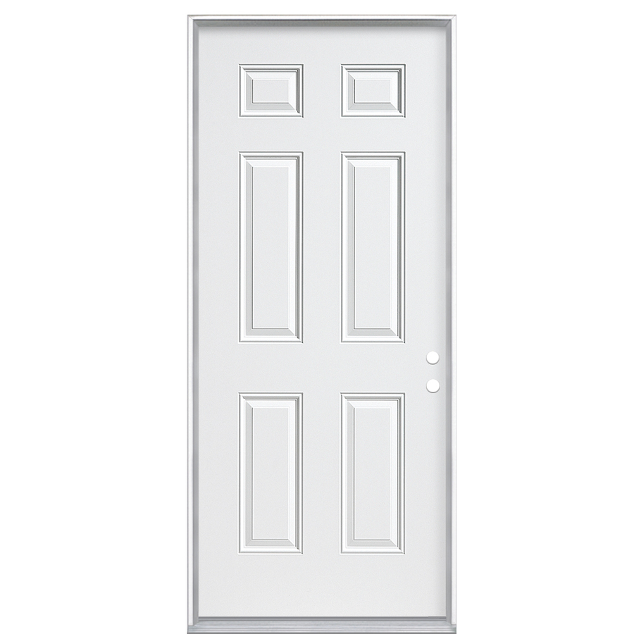 ReliaBilt 6 Panel Prehung Inswing Steel Entry Door (Common 74 in; Actual 33.5 in x 75.5 in)