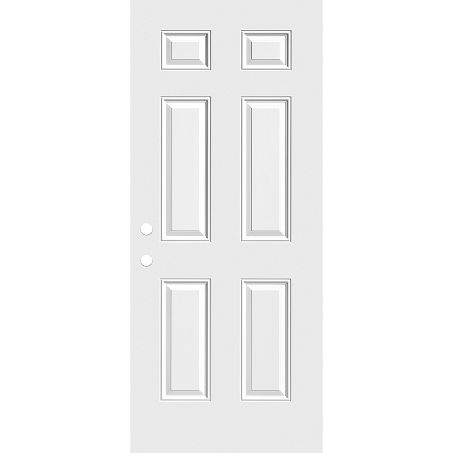 Masonite 6 Panel Insulating Core Primed Steel Slab Entry Door (Common 32 in x 80 in; Actual 31.75 in x 79 in)