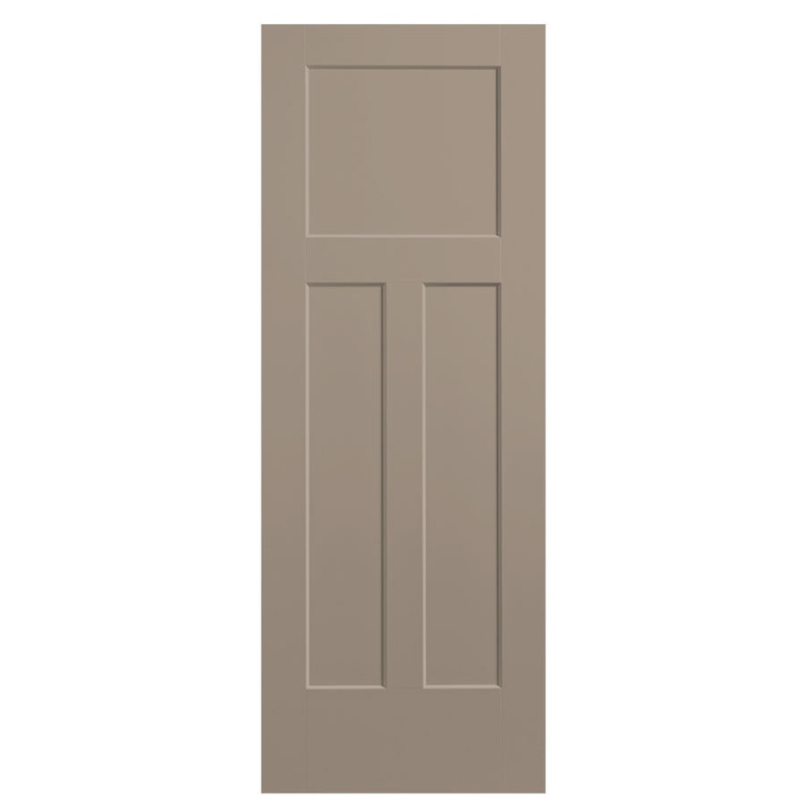 Masonite Winslow 28-in x 80-in Sand Piper 3-Panel Craftsman Hollow Core Prefinished Molded Composite Slab Door in Gray | 803598