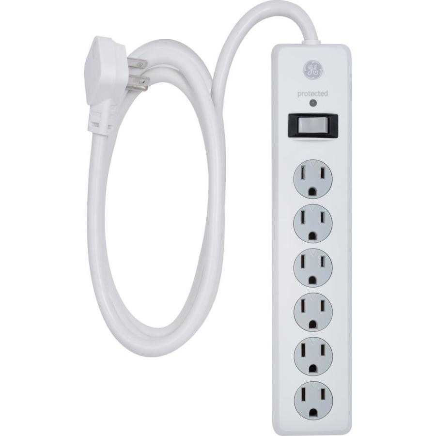 GE 6-Outlet 800 Joules 1800-Watt 1000va AC Surge Protector in White | 47225