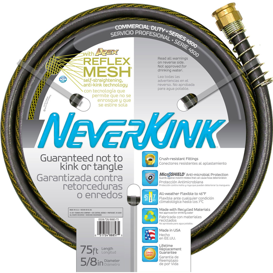 NeverKink 5/8 in x 75 ft Premium Duty Kink Free Garden Hose