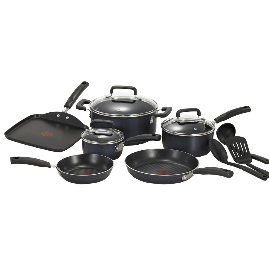 T fal 12 Piece Signature Aluminum Cookware Set with Lids