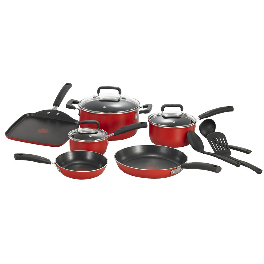 T fal 12 Piece Signature Aluminum Cookware Set with Lids