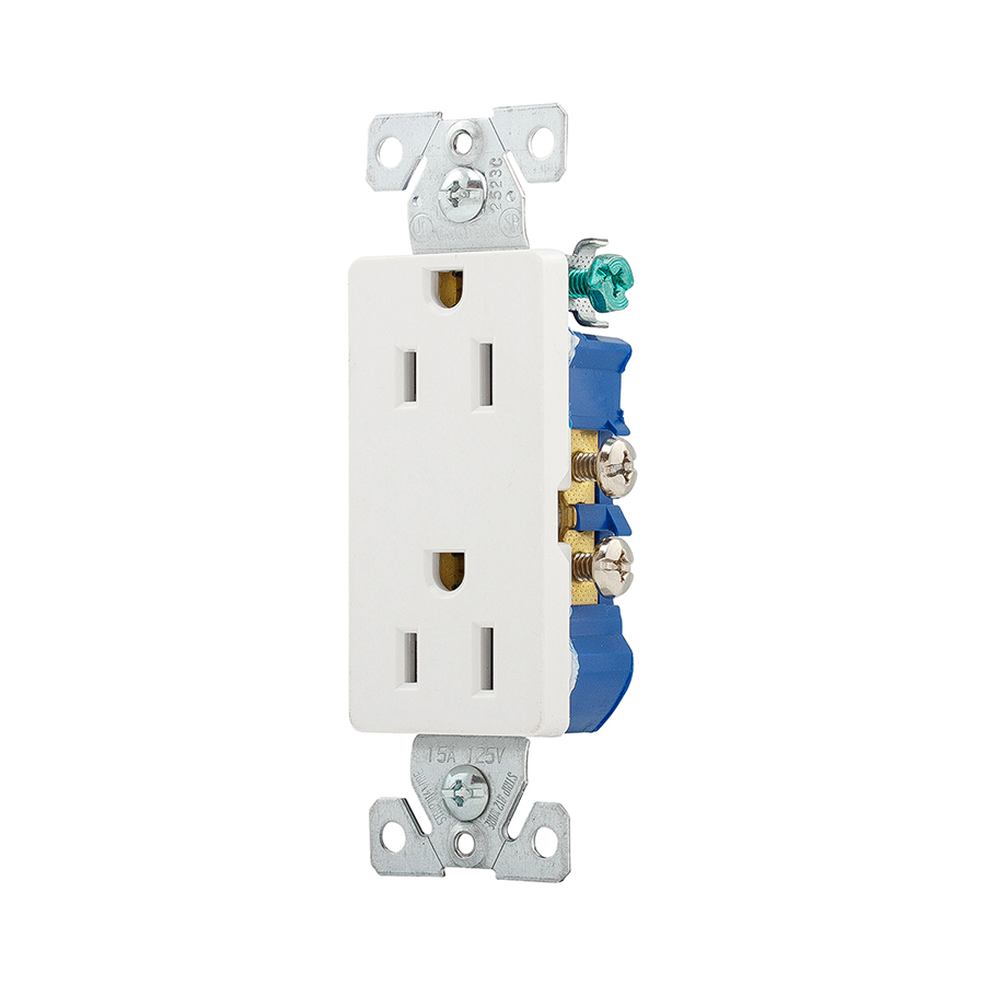 Cooper Wiring Devices 15 Amp White Decorator Duplex Electrical Outlet