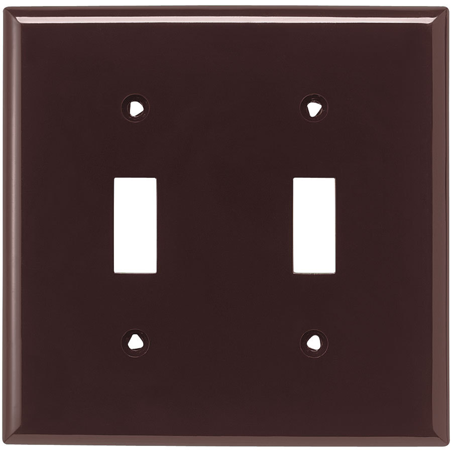 Cooper Wiring Devices 2 Gang Brown Standard Toggle Nylon Wall Plate