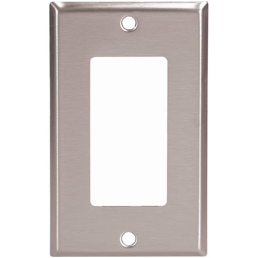 Cooper Wiring Devices 1 Gang Stainless Standard Duplex Receptacle Stainless Steel Wall Plate