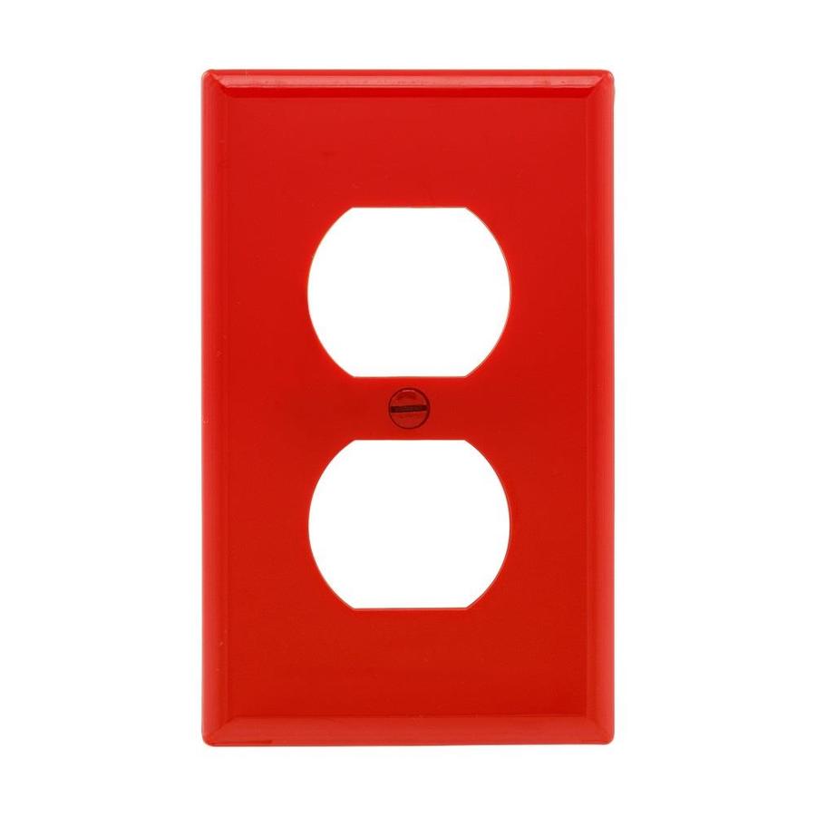 Cooper Wiring Devices 1 Gang Red Standard Duplex Receptacle Nylon Wall Plate