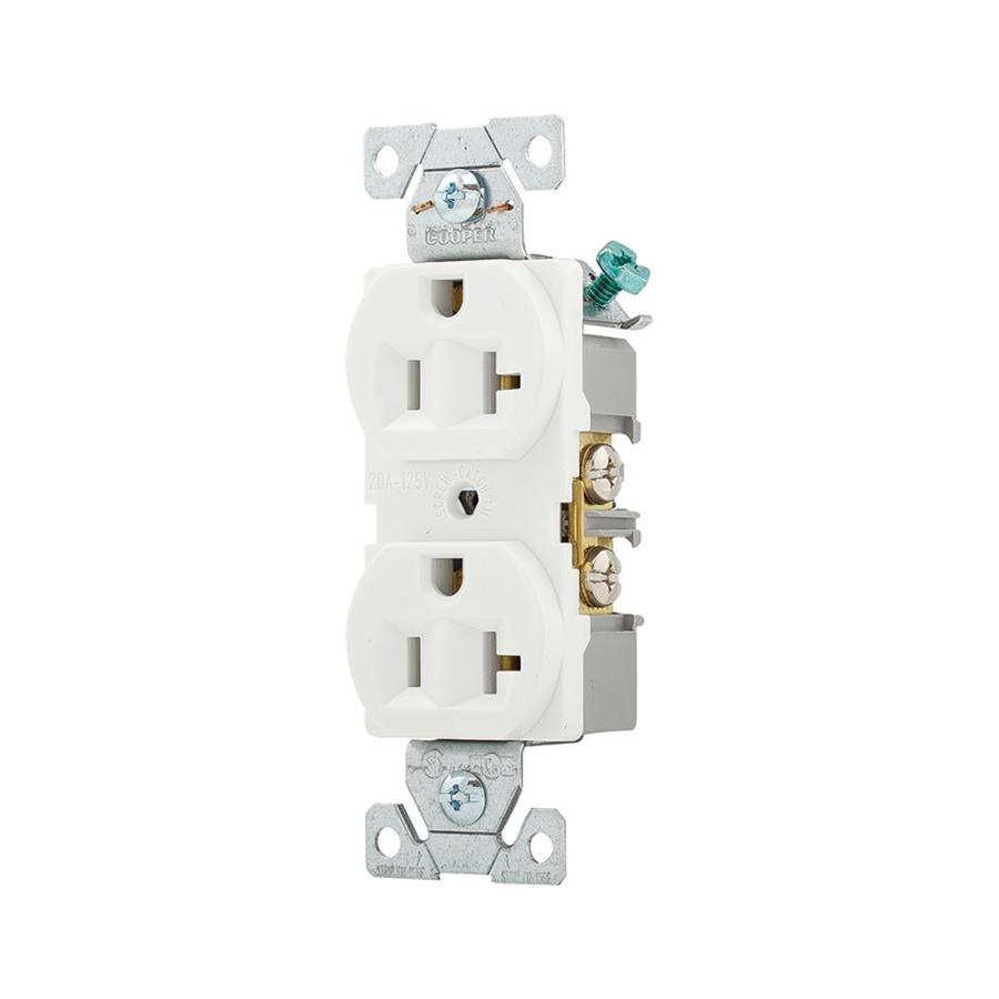 Cooper Wiring Devices 20 Amp White Duplex Electrical Outlet