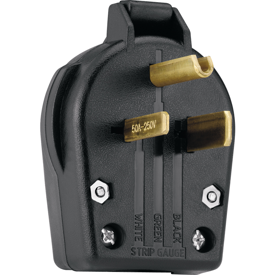 Cooper Wiring Devices 50 Amp 250 Volt Black 3 Wire Plug