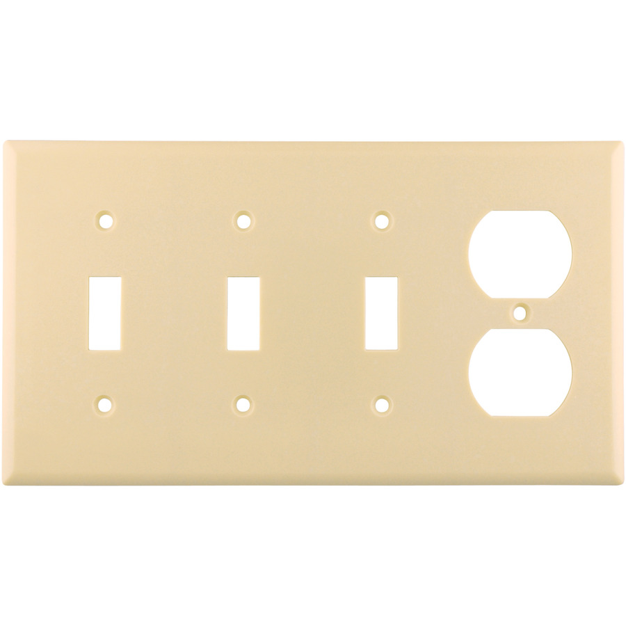 Cooper Wiring Devices 4 Gang Ivory Combination Plastic Wall Plate