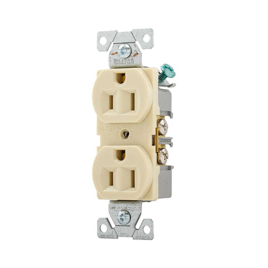 Cooper Wiring Devices 10 Pack 15 Amp Ivory Duplex Electrical Outlet