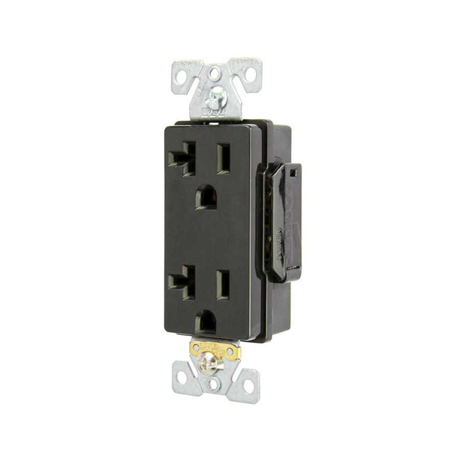 Cooper Wiring Devices 20 Amp Black Decorator Duplex Electrical Outlet