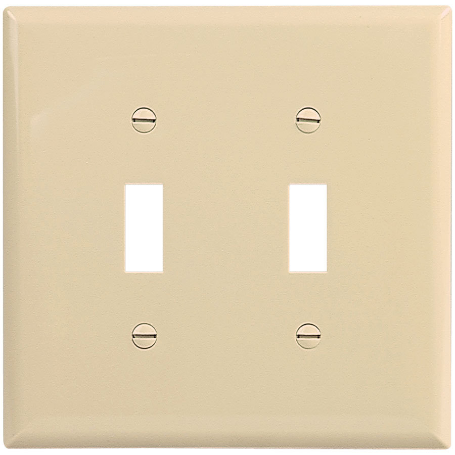 Cooper Wiring Devices 2 Gang Ivory Standard Toggle Nylon Wall Plate