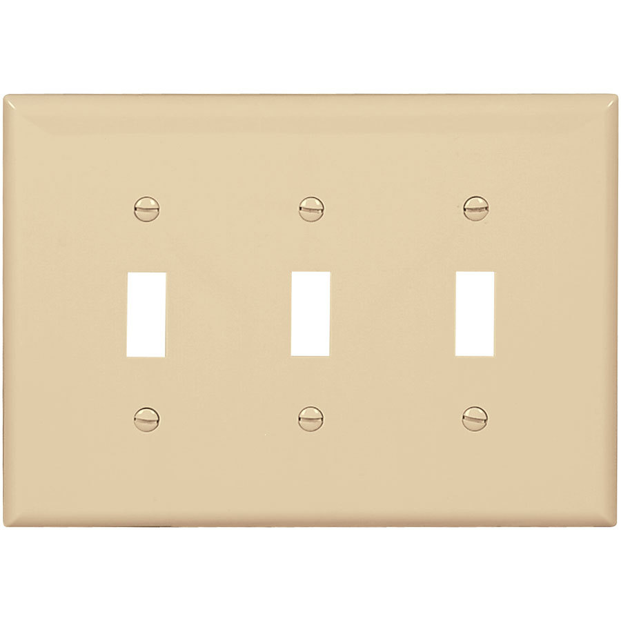 Cooper Wiring Devices 3 Gang Ivory Standard Toggle Nylon Wall Plate