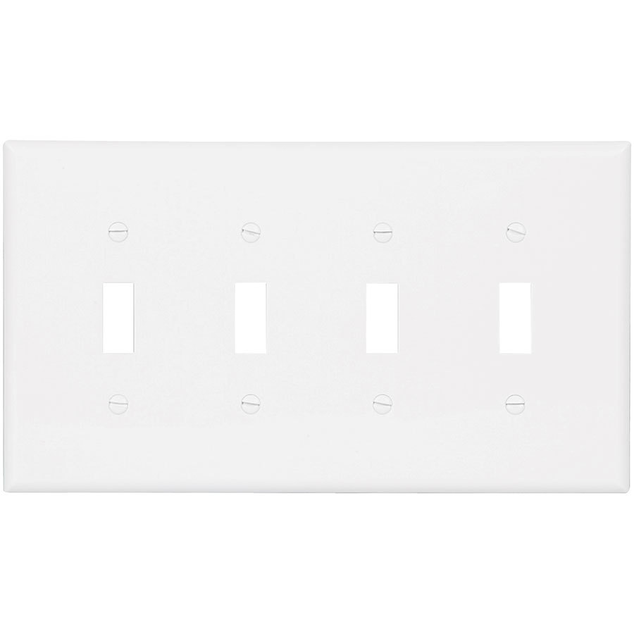 Cooper Wiring Devices 4 Gang White Standard Toggle Nylon Wall Plate