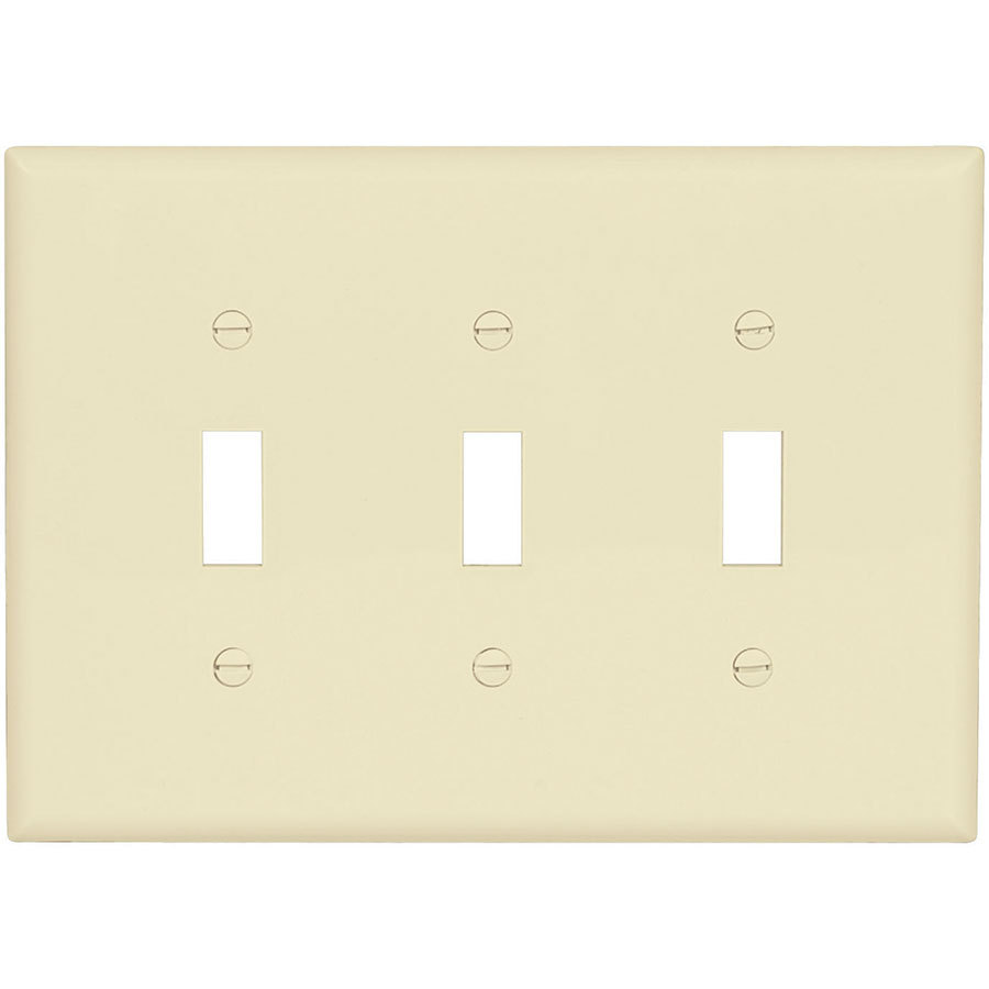 Cooper Wiring Devices 3 Gang Almond Standard Toggle Nylon Wall Plate
