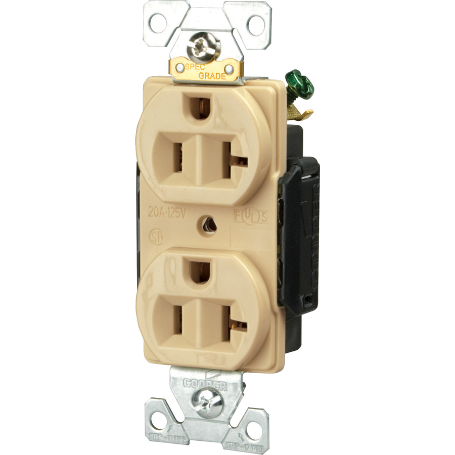 Shop Cooper Wiring Devices 20amp Gray Duplex Electrical Outlet At