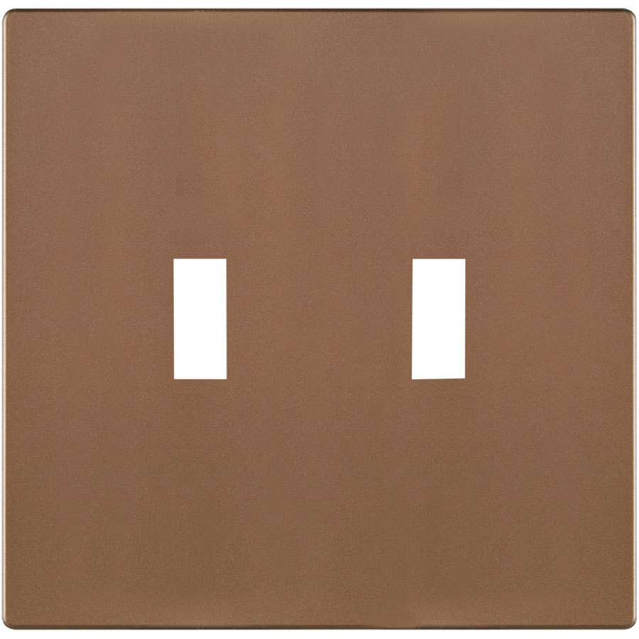 Cooper Wiring Devices 2 Gang Brushed Bronze Standard Toggle Nylon Wall Plate