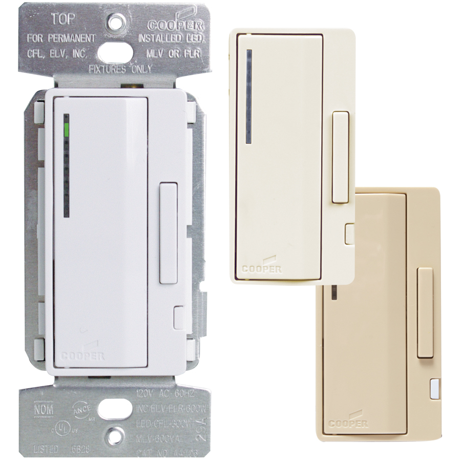 Cooper Wiring Devices Accell 8 Amp White, Ivory, Light Almond Digital Dimmer