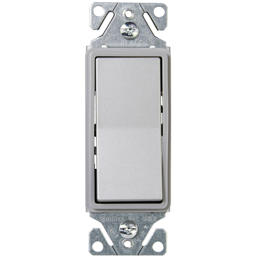 Cooper Wiring Devices 15 Amp Silver Granite Single Pole Decorator Light Switch