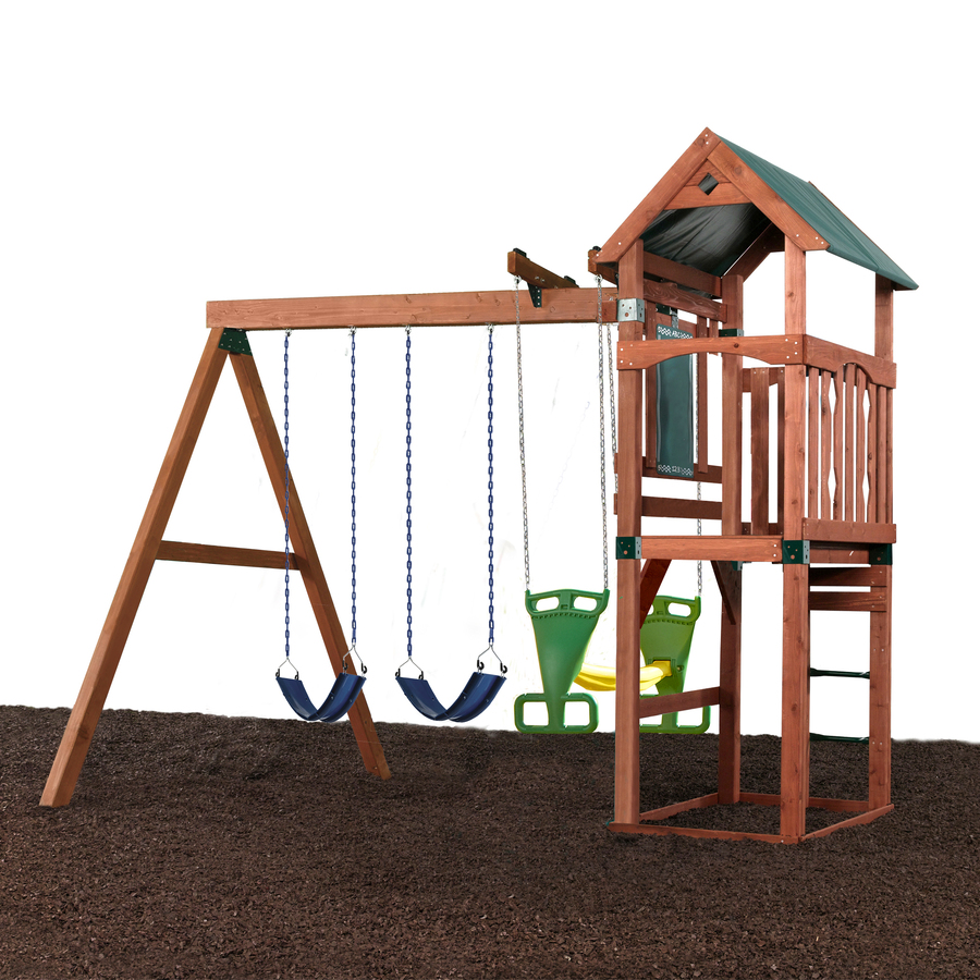 Swing N Slide Glenwood Ready to Assemble Kit Without Slide Residential Wood Playset with Swings