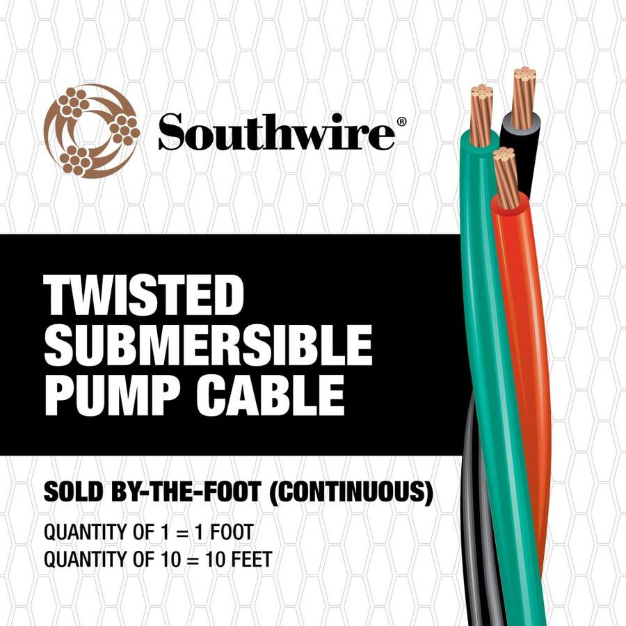 Southwire 10 AWG 2 Conductor Twisted Submersible Pump Cable (By the Foot)