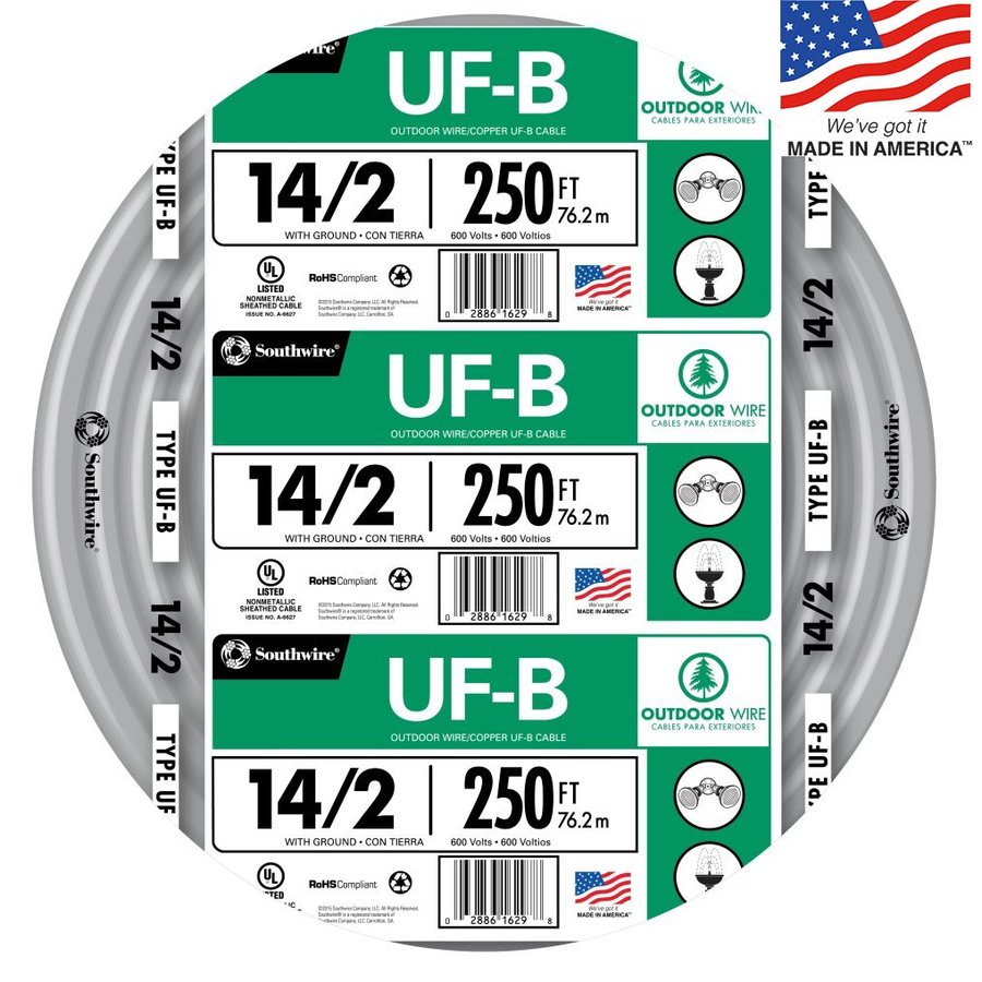 250 ft 14 2 Underground Feeder Wire (By the Roll)