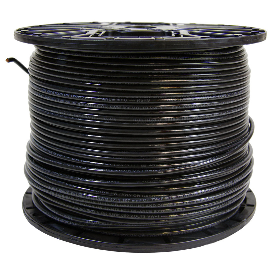 500 ft 16 AWG Stranded Black THHN Wire (By the Roll)