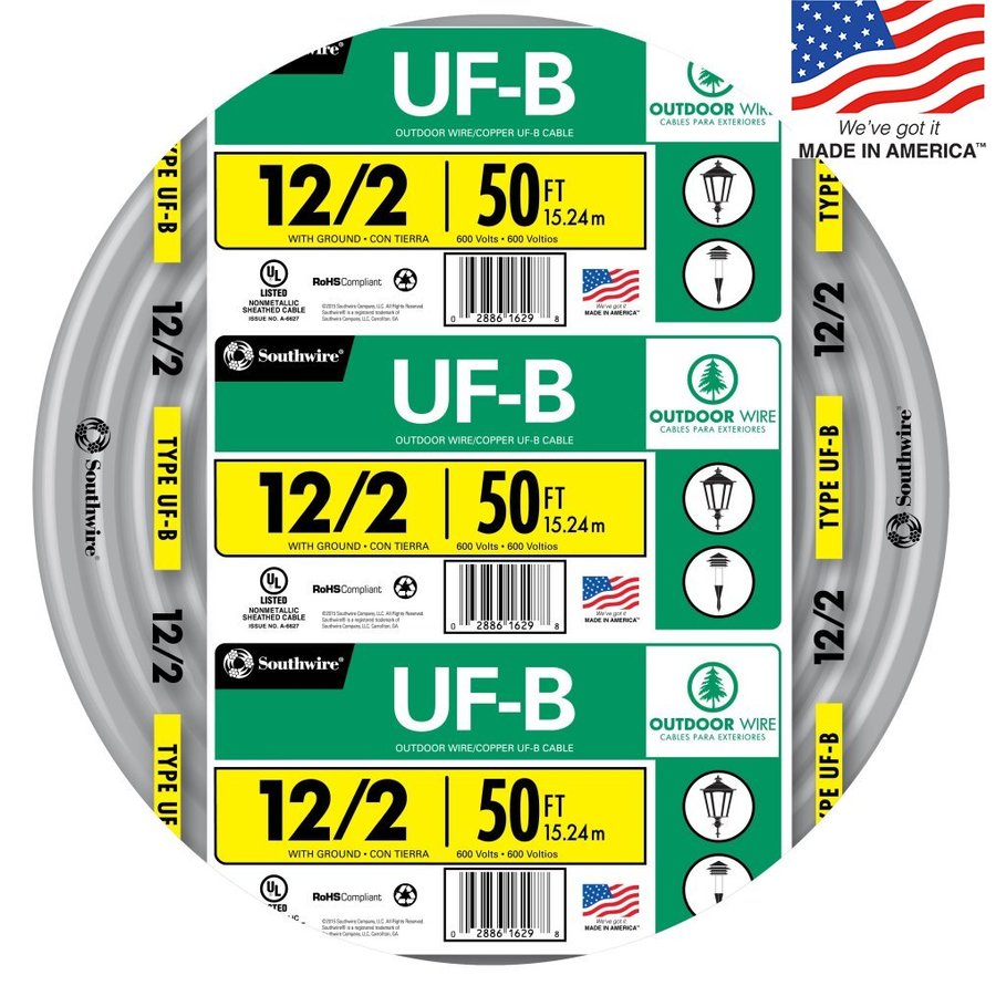 50 ft 12 2 Underground Feeder Wire (By the Roll)