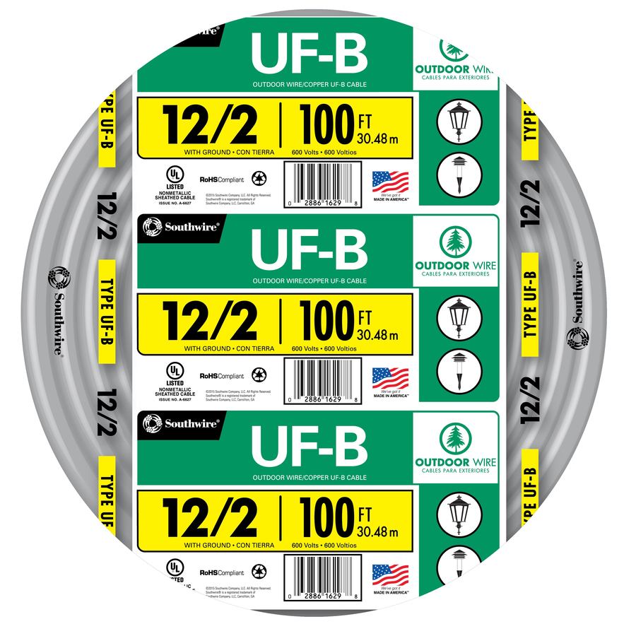 100 ft 12 2 Underground Feeder Wire (By the Roll)