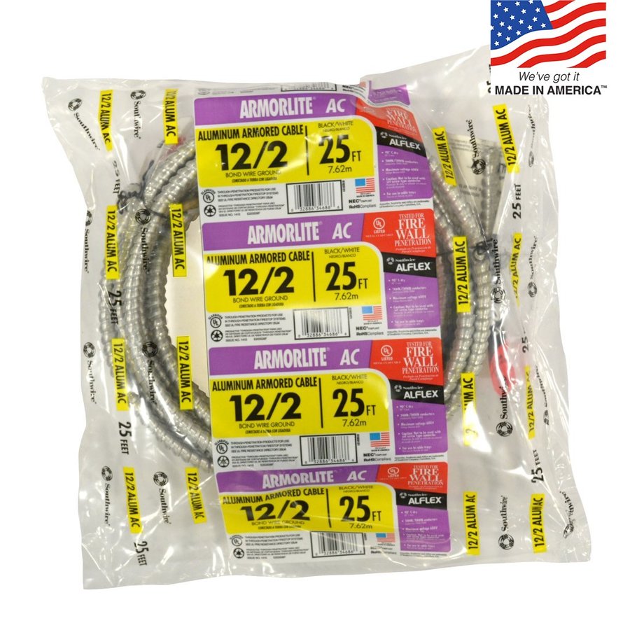 25 ft 12/2 Aluminum BX Cable