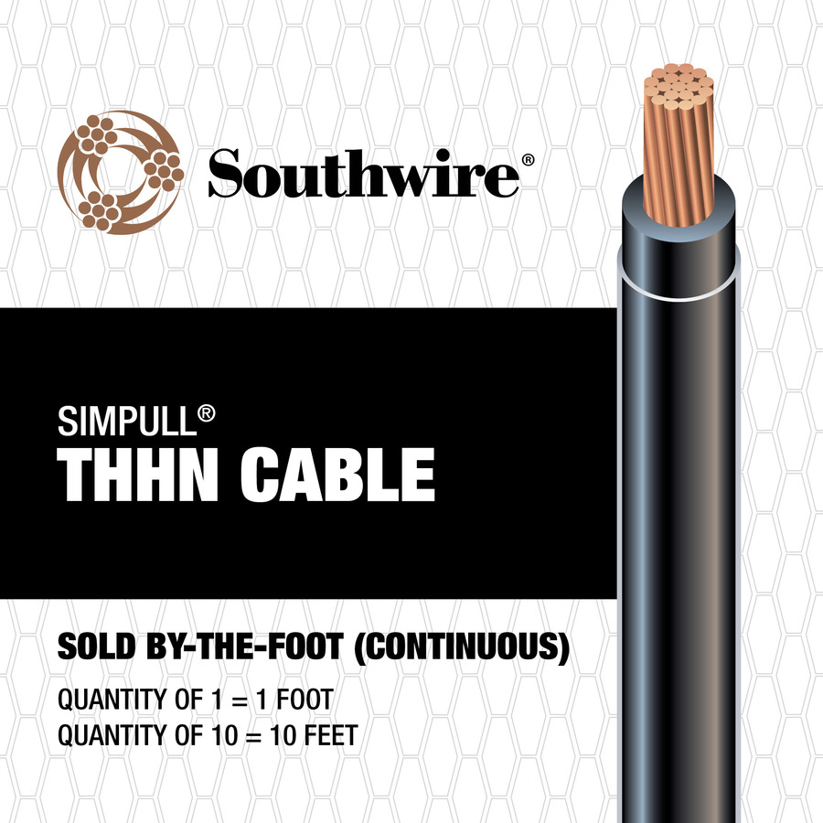 2/0 AWG Stranded Black Copper THHN Wire (By the Foot)