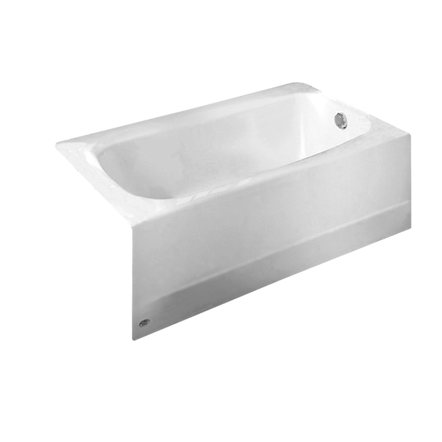 American Standard Cambridge 60 in L x 32 in W x 17.75 in H White Cast Iron Rectangular Skirted Bathtub with Left Hand Drain