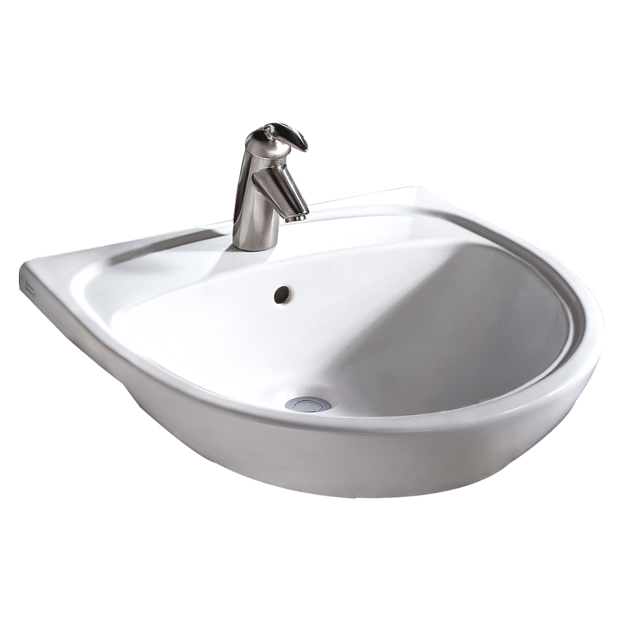 American Standard Mezzo White Drop In Round Bathroom Sink with Overflow