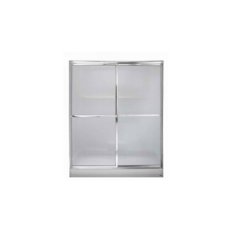 American Standard 57 1/2 in to 59 1/2 in W x 66 in H Silver Sliding Shower Door