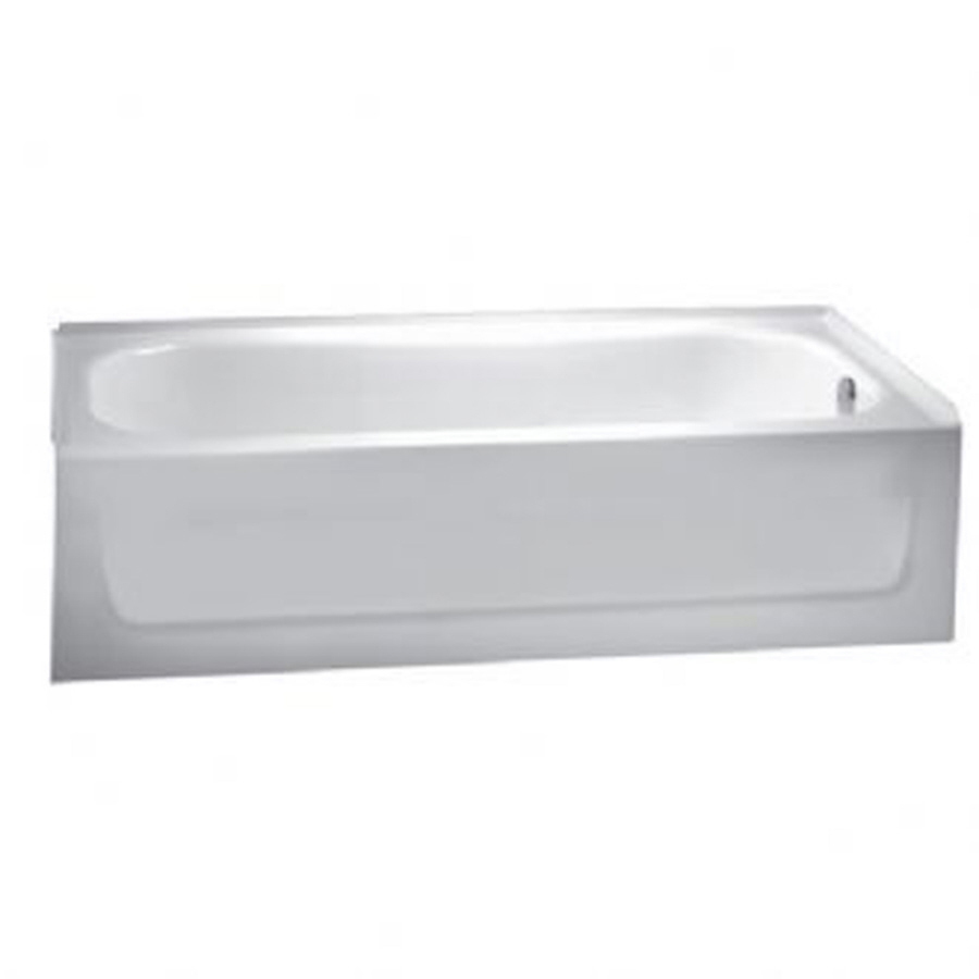 American Standard New Salem 60 in L x 30 in W x 14.25 in H White Enameled Steel Rectangular Skirted Bathtub with Right Hand Drain