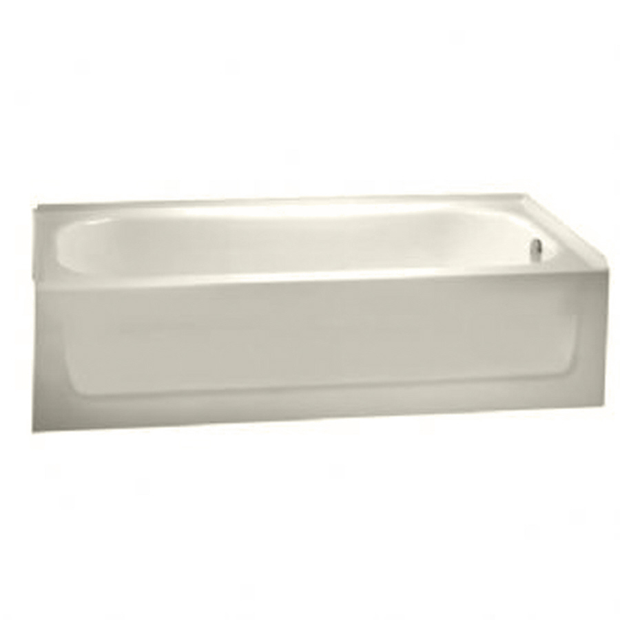 American Standard New Salem 60 in L x 30 in W x 14.25 in H Linen Enameled Steel Rectangular Skirted Bathtub with Right Hand Drain