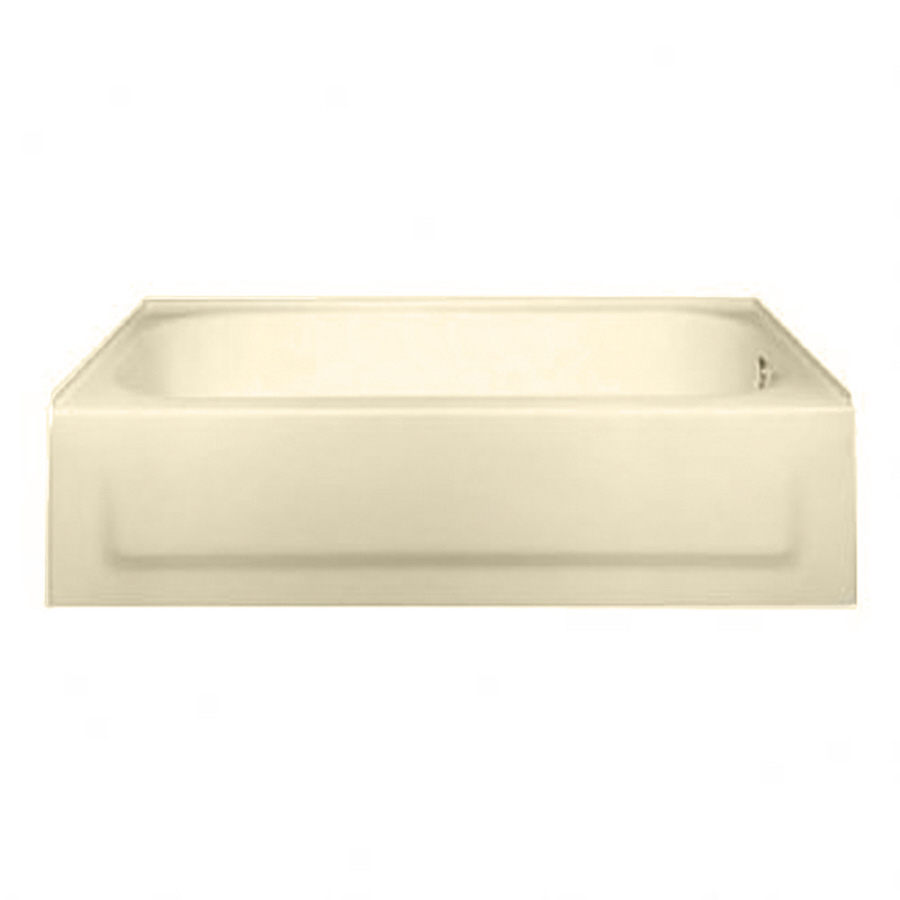 American Standard New Solar 60 in L x 30 in W x 16.625 in H Bone Enameled Steel Rectangular Skirted Bathtub with Right Hand Drain