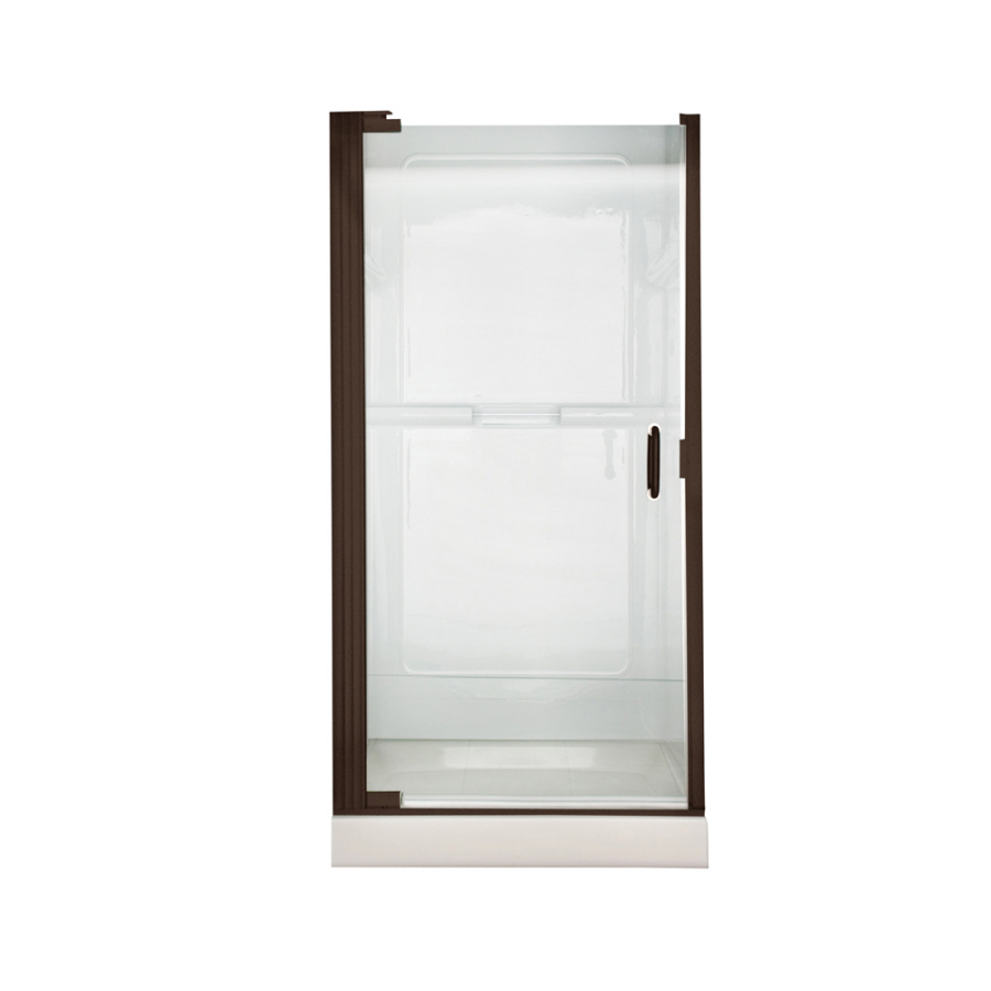 American Standard 24 5/8 in to 25 1/2 in Oil Rubbed Bronze Frameless Pivot Shower Door