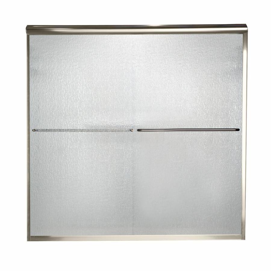 American Standard 60 in W x 57 in H Brushed Nickel Frameless Bathtub Door