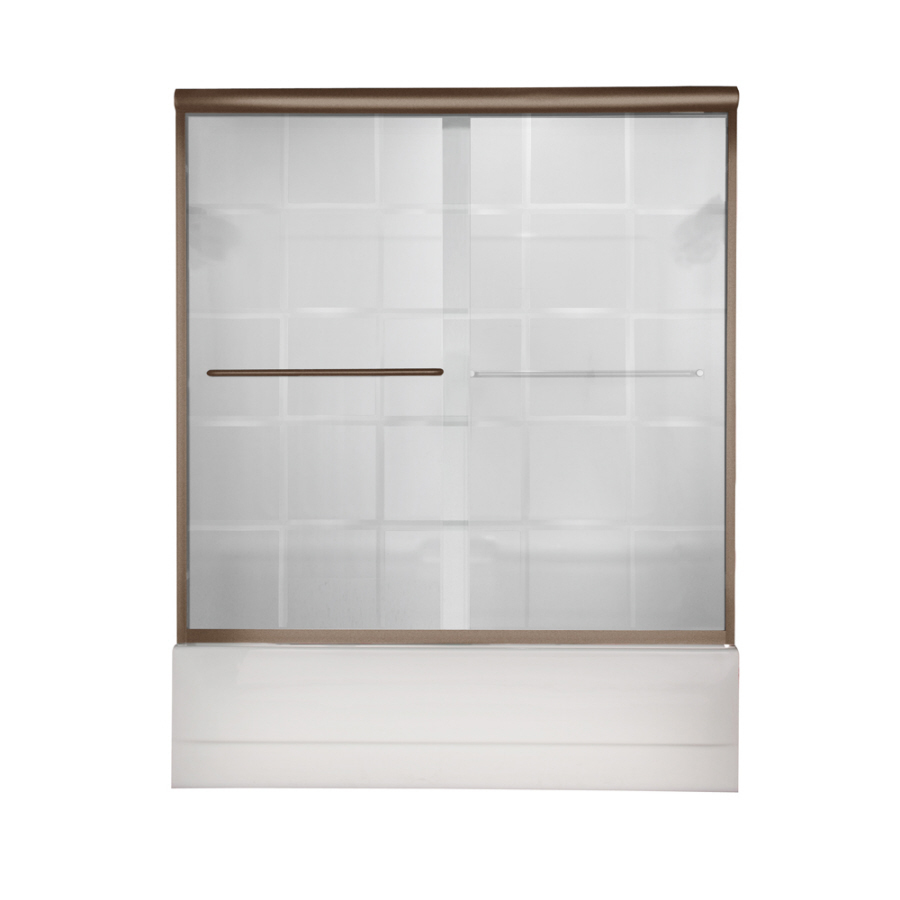 American Standard 60 in W x 57 in H Brushed Nickel Frameless Bathtub Door