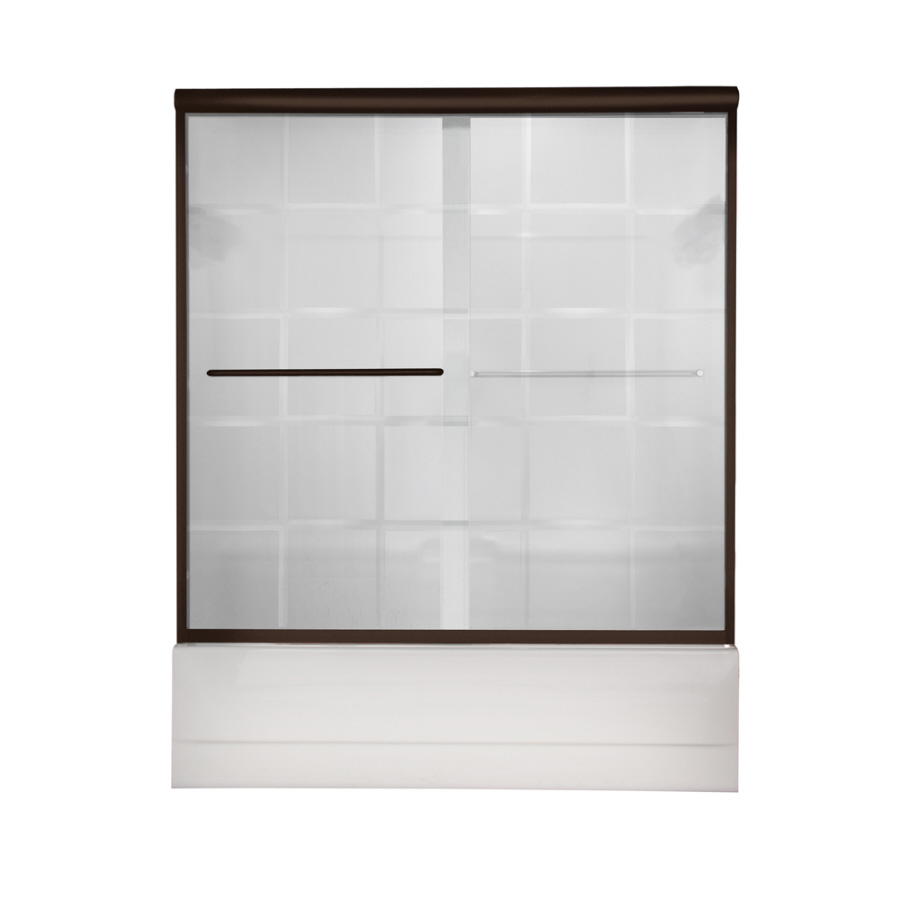 American Standard 60 in W x 57 in H Oil Rubbed Bronze Frameless Bathtub Door